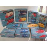 A collection of 13 boxed Corgi Golden Oldies vans and trucks with one duplicate all vehicles in