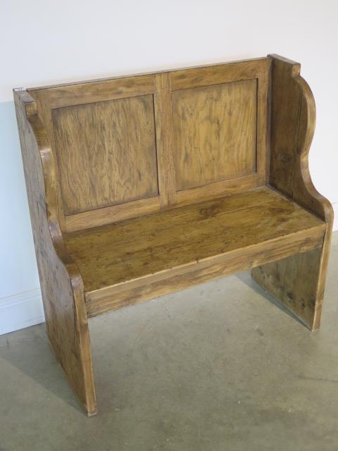A rustic pine hall bench, 92cm tall x 91cm x 40cm - Image 2 of 2
