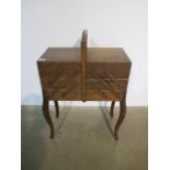 A 1920/30s French sewing box, 74cm tall, in good condition