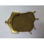 An 18ct yellow gold French opera purse, 9cm x 5.5cm, approx 35 grams, in generally good condition