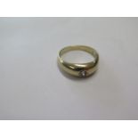 A hallmarked 9ct yellow gold solitaire diamond ring, size U, approx 5.5 grams, some wear but diamond