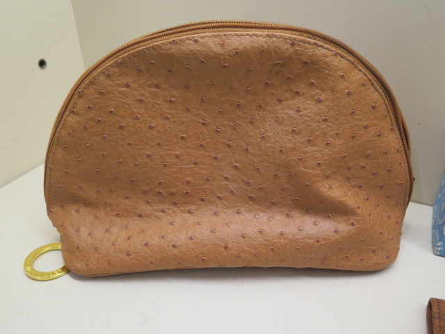 An Estee Lauder 'Great Face box' and Estee Lauder ostrich slim toiletry bag, 28cm wide,, a - Image 4 of 6