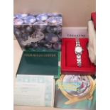 A ladies stainless steel Rolex oyster perpetual bracelet wristwatch, case 25mm wide with box and