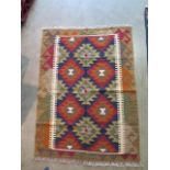 A hand knotted woollen Maimana Kilim rug, 113cm x 83cm
