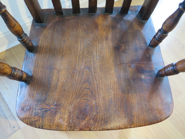 A 19th century ash and elm elbow chair, some movement to joints and old worm but a good colour - Image 2 of 3