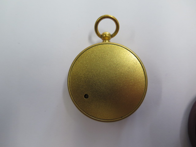 A Negretti and Zambra compensated pocket barometer, no 18926, 5cm diameter with outer case, in - Image 2 of 5