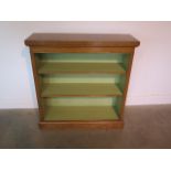 A burr oak open bookcase with 3 adjustable shelves,made by a local craftsman to a high standard,