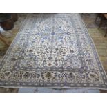 A hand knotted woollen fine Kashan rug, 3m x 2m, generally good condition, colours good