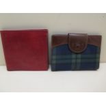 A Mulberry company red leather wallet, 11cm wide, and a Luigi wallet, 13cm wide, signs of light use,