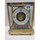 A Jaeger Le Coultre 'Atmos' clock, serial number 220584, housed in a gilt metal rectangular case,