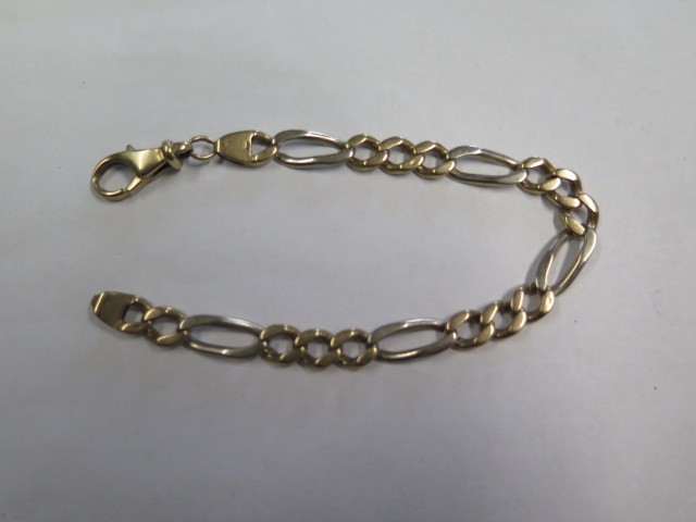 A 9ct bi-colour bracelet, 23cm long, approx 26.2 grams, some wear but generally good condition