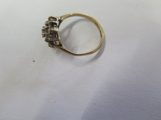 Four 9ct gold rings, one missing a stone, sizes J to S, total weight approx 16.4grams, some - Image 4 of 4