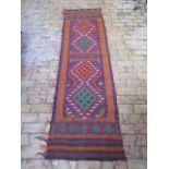 A new hand knotted woollen Suzni Kilim runner, 2.53m x 0.72m