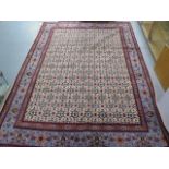 A hand knotted woollen Mood rug, 2.86m x 2m, in good condition