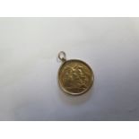 An Elizabeth II gold full sovereign 1968 in a hallmarked 9ct gold pendant mount, total weight approx