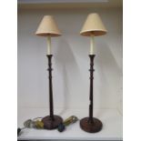 A pair of table lamps with shades, 75cm tall