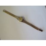 A 9ct yellow gold Omega ladies bracelet wristwatch manual wind, 16mm case, approx 20.3 grams, not