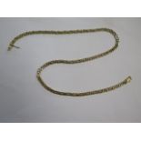 A hallmarked 18ct yellow gold heavy necklace 52cm long, approx 43.8 grams, catch working generally