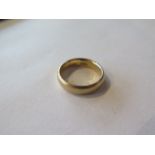 A hallmarked 9ct band ring, size S, approx 7 grams, some general usage marks