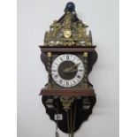 A Dutch style wall clock with 2 weights, no pendulum, 50cm tall