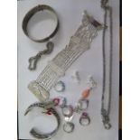 Assorted white metal and silver jewellery, approx 6.5 troy oz