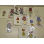 Soviet medals and named award cards (7 medals and 6 cards)