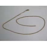 A 9ct yellow gold chain, 52cm long, marked 375 9ct, approx 6.3 grams, clasp working, in generally