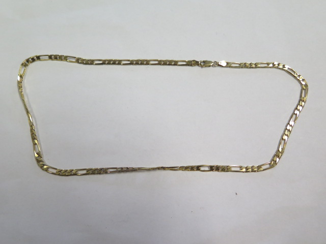 A hallmarked 9ct yellow gold necklace, 52cm long, approx 17.9 grams, clasp working and generally