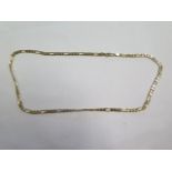 A hallmarked 9ct yellow gold necklace, 52cm long, approx 17.9 grams, clasp working and generally