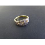 A silver gilt rough cut diamond ring, size L/M, in generally good condition