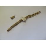 A 9ct yellow gold Zenith manual wind ladies bracelet wristwatch, 17mm case, marked 9 375, approx