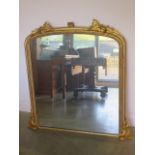 A 19th century gilt over mantle mirror, 107cm tall x 108cm wide