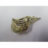 A hallmarked 14ct yellow gold swept brooch, 6cm wide, approx 9 grams, in generally good condition