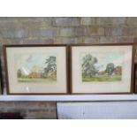Paul Smyth (1888-1963), views of 'Elmhurst House, Autumn, Bishops Stortford', a pair of watercolours