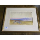 A watercolour Scottish loch scene, frame size 39cm x 49cm, generally good condition