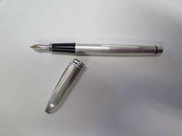 A boxed large Cross Townsend sterling silver fountain pen, two tone 18ct gold Cross marked nib, - Image 3 of 5