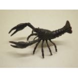 A bronze lobster, 9cm long, in good condition