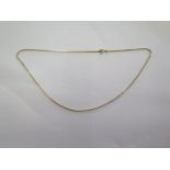 An 18ct yellow gold chain 40cm long, approx 4 grams, good condition, clasp working