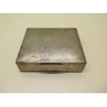 A silver desk box, 3cm x 10cm x 9cm, engraved to top