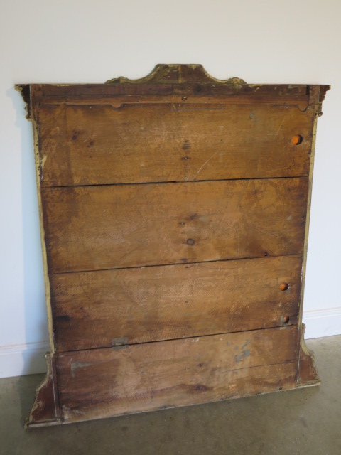 A 19th century gilt and painted over mantle mirror, 123cm tall x 114cm wide - Image 3 of 3