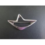 Georg Jensen Henning Koppel brooch, 7cm wide, no 376, in generally good condition