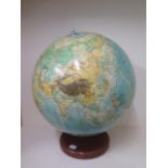 A Phillips 19" terrestrial globe, some fading and staining but generally good