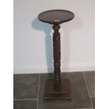 A mahogany carved jardinere / plant stand in good condition, 95cm tall x 31cm diameter top