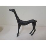 A bronze greyhound, 23cm tall, small chip to patination