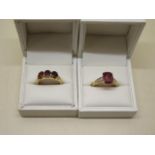 Two GTV 14ct yellow gold rings, both size P, approx 8 grams, both good condition