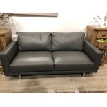 An ex display Italia Living Linea leather sofa in grey, 190cm, RRP £1,499