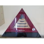 A pyramid humidor with five internal trays, 33cm tall 45cm x 45cm