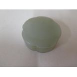 A jade lidded pot, 2cm x 8cm, in good condition