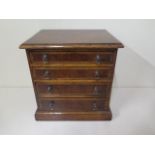A small walnut four drawer / trinket chest, made by a local craftsman to a high standard, 26cm