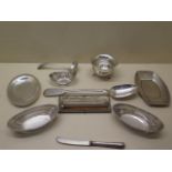 A collection of silver. A pair of Victorian bonbon baskets, an Edwardian Chester wavy edged bowl,